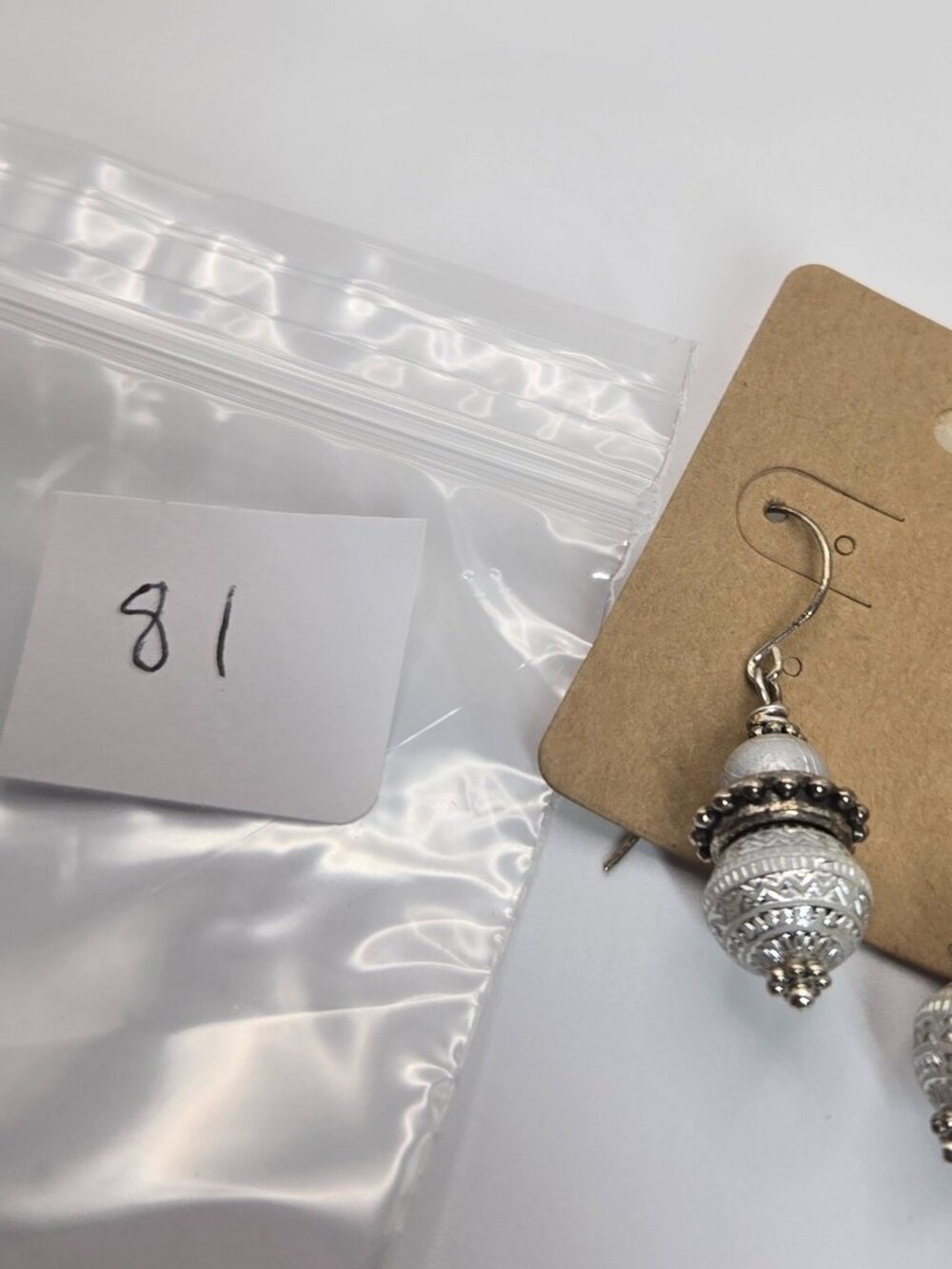 Silvertone Dangle Earrings Handmade Item 81 - Picture 4 of 4